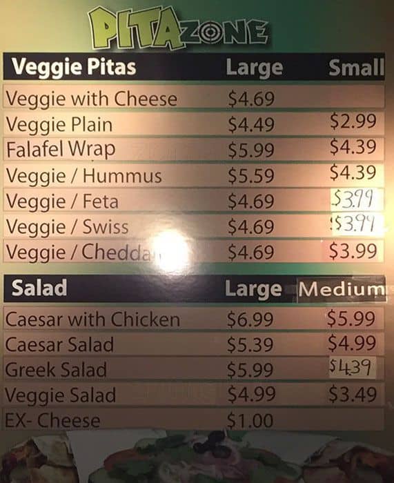 Pita Zone Menu, Menu for Pita Zone, Pickering, Toronto Urbanspoon/Zomato
