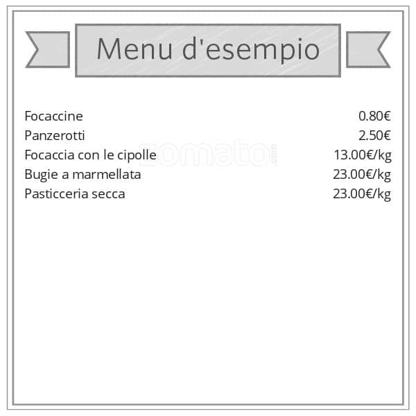 Menu di Panificio Pasticceria Amata 