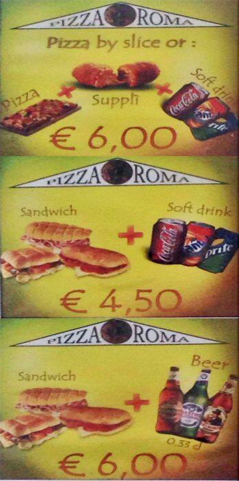 Menu di Roma 