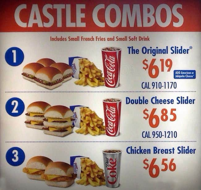 White Castle Menu, Menu for White Castle, Soundview, New York City