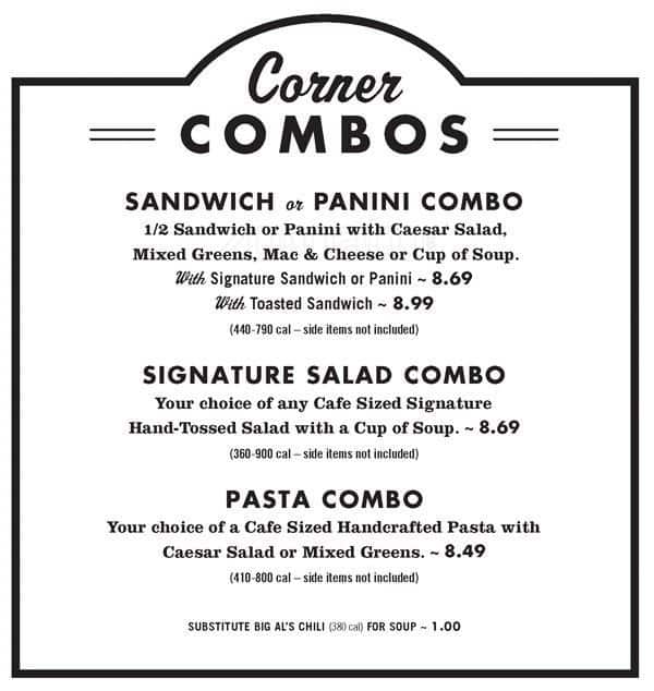 Menu at Corner Bakery, San Antonio, 255 E Basse Rd Ste 100