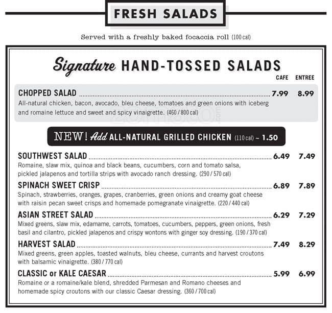 Menu at Corner Bakery, San Antonio, 255 E Basse Rd Ste 100