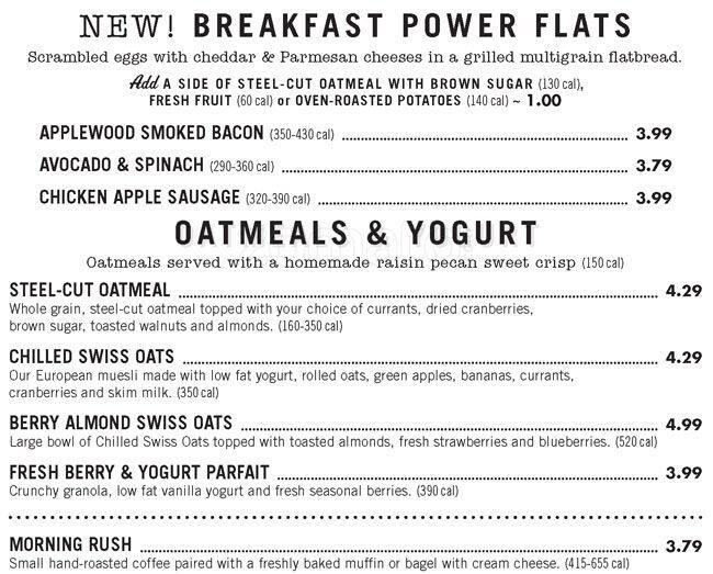 Menu at Corner Bakery, San Antonio, 255 E Basse Rd Ste 100