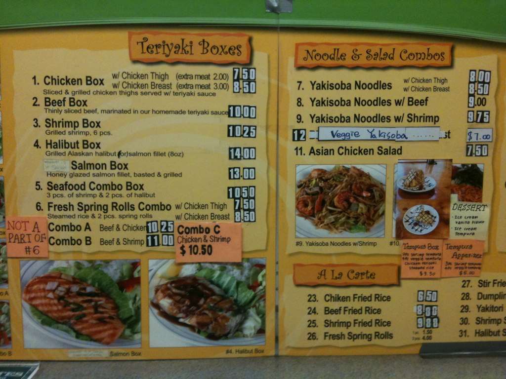Teriyaki Box Menu, Menu for Teriyaki Box, Downtown, Anchorage