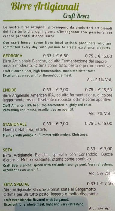 Menu di Verdi's 