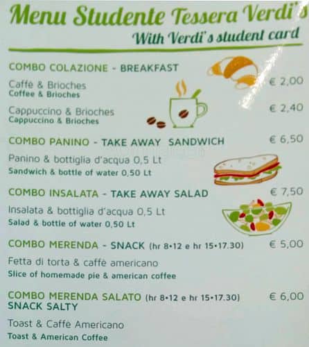Menu di Verdi's 