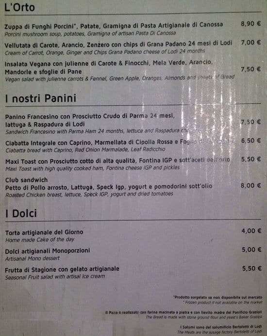 Menu di Verdi's 