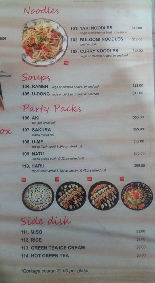 Moon S Fresh Sushi Menu Menu For Moon S Fresh Sushi Wollongong Wollongong