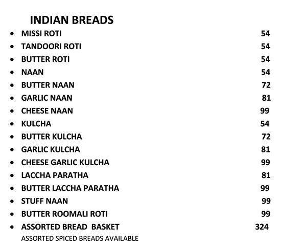 Warehouse Kitchen menu