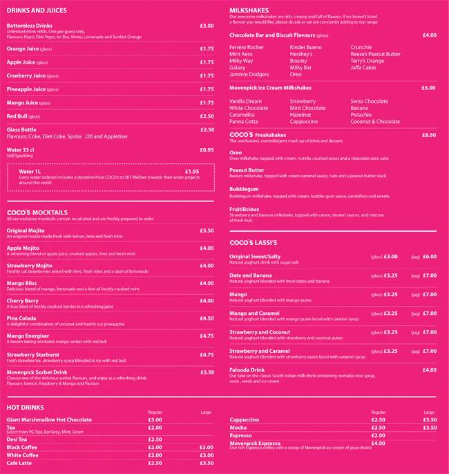 Menu at Coco's Grillhouse & Desserts, Rochdale