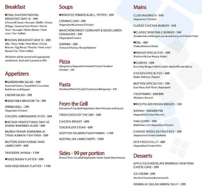 India Grill Hilton Garden Inn Menu Zomato