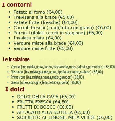 Menu di Vanilla Srl 