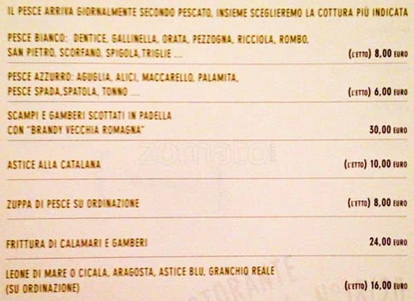 Menu di Casa Coppola 