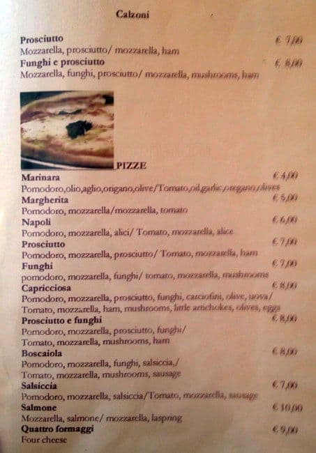 Menu di Ristorante Pizzeria Jasmine 