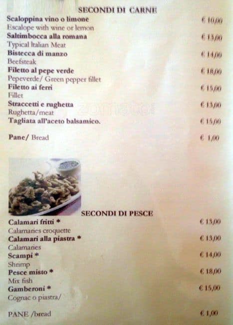 Menu di Ristorante Pizzeria Jasmine 