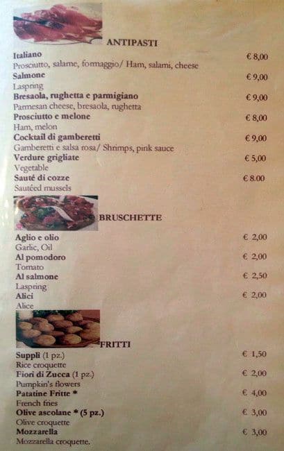 Menu di Ristorante Pizzeria Jasmine 