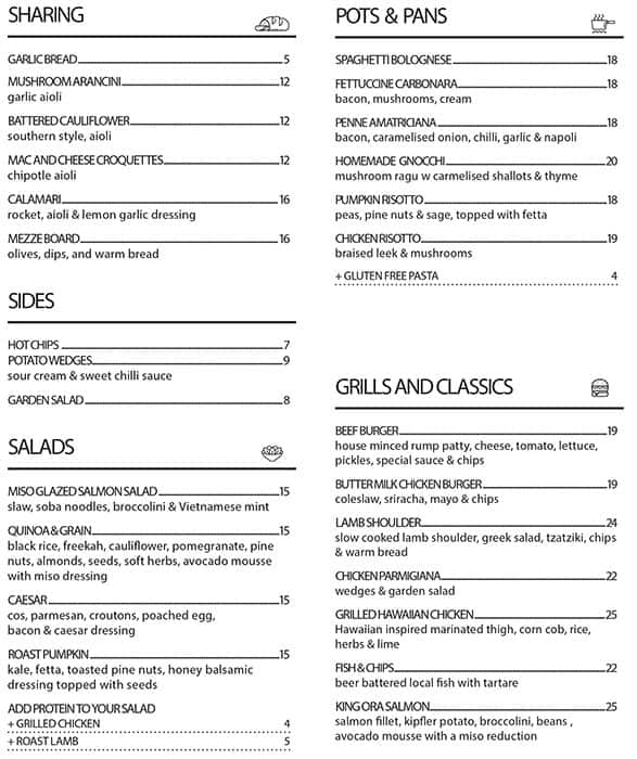 Menu at Deco Pizza Bar, Hawthorn East