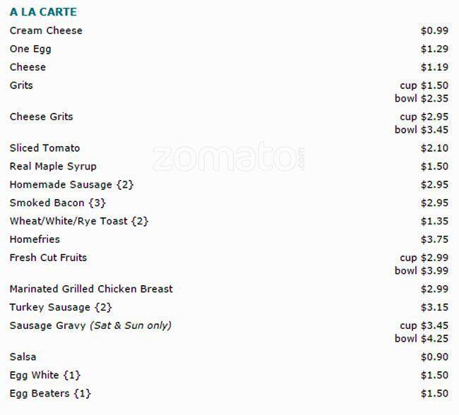 Menu at Pastries A Go Go cafe, Decatur