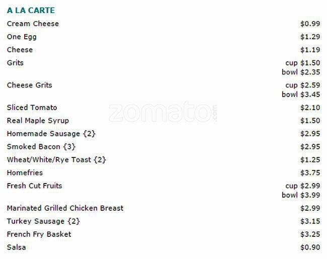 Menu at Pastries A Go Go cafe, Decatur