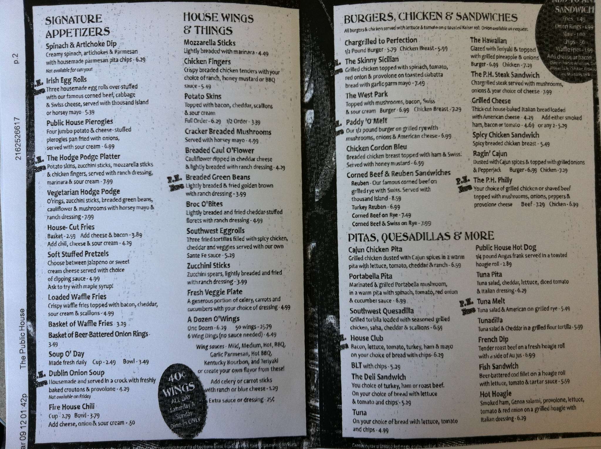 Public House Menu, Menu de Public House, West Park, Cleveland Urbanspoon/Zomato