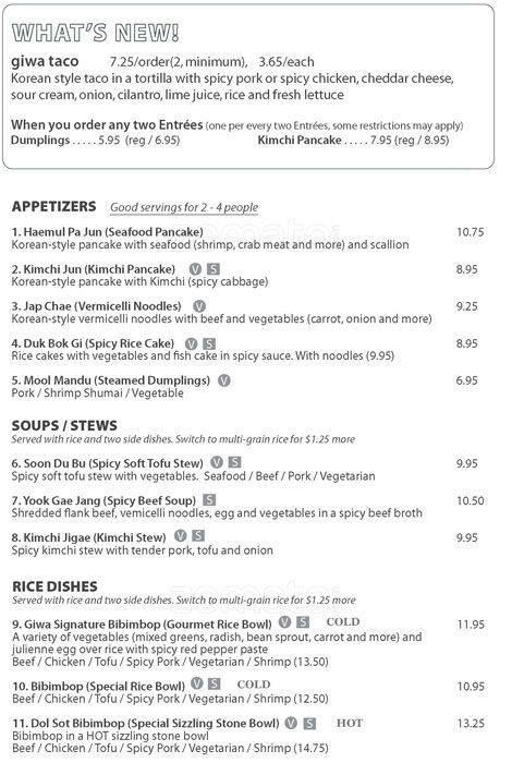 Giwa menu