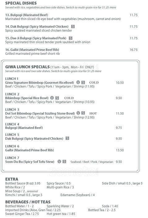 Giwa menu