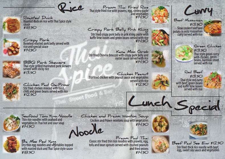 Menu At Thai Spice Restaurant Broadbeach   B39e86a3e45d357a455c4cae9bf78214 