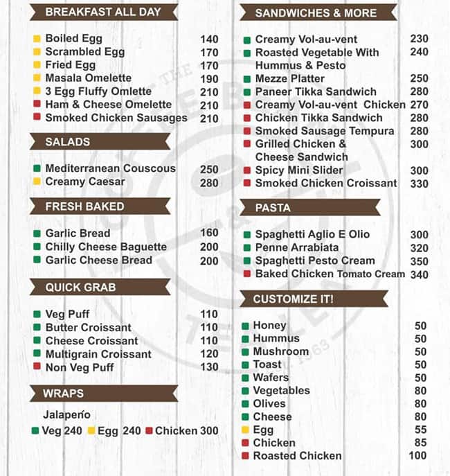 The Coffee Bean & Tea Leaf menu
