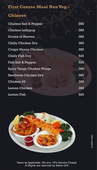 Menu at Metro Grill, Delhi, 4th Floor City Centre Mall