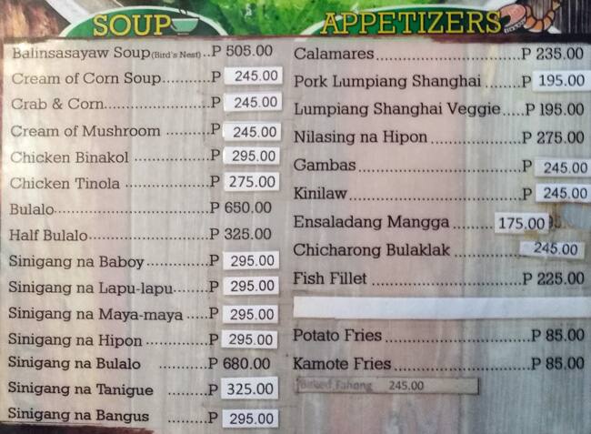 Menu at Balinsasayaw - Alfresco Dining & Cafe, Laurel