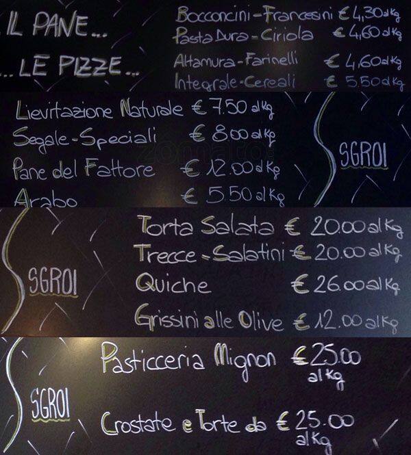Menu di Sgroi Panificio & Pasticceria 
