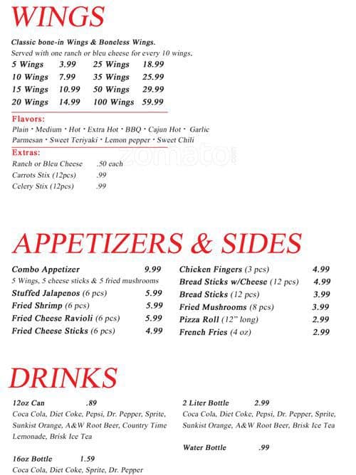Menu at Pizza Fino pizzeria, Houston, Louetta Rd