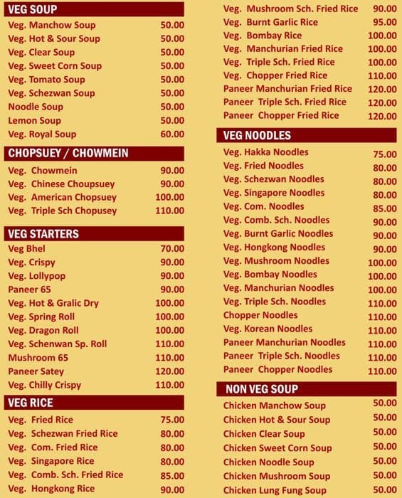 chopstix chinese menu