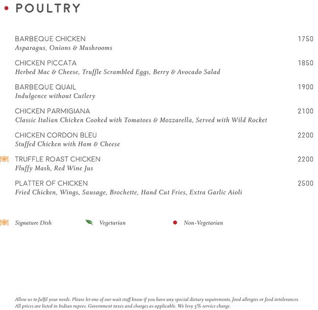 Sette Mara menu