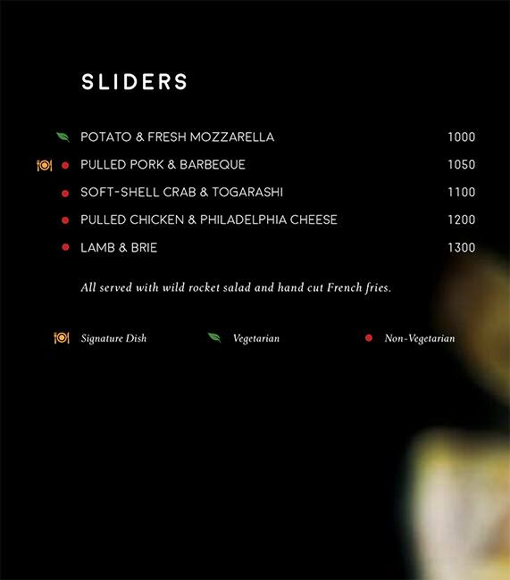 Sette Mara menu
