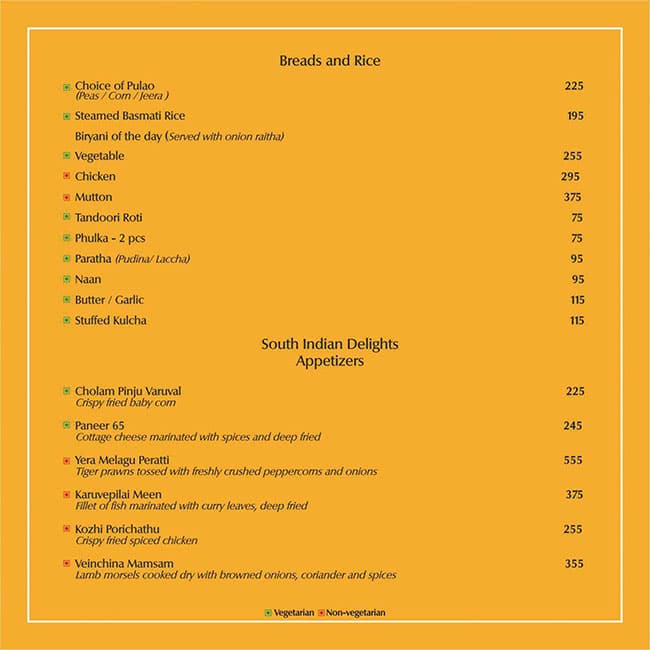 Menu at Flavours - Kalyan Hometel, Chennai, 247 Gst Road