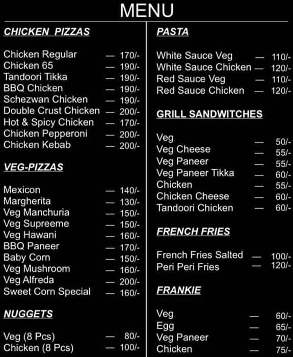 Menu at TREAT HOUSE BAKERS, Hyderabad
