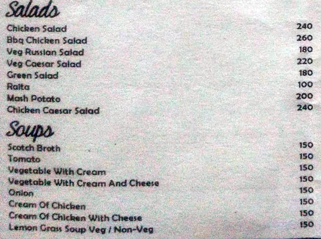Cafe Universal RESTAURANT &BAR menu