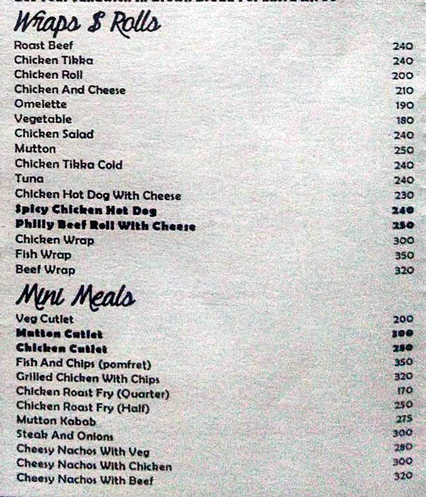 Cafe Universal RESTAURANT &BAR menu