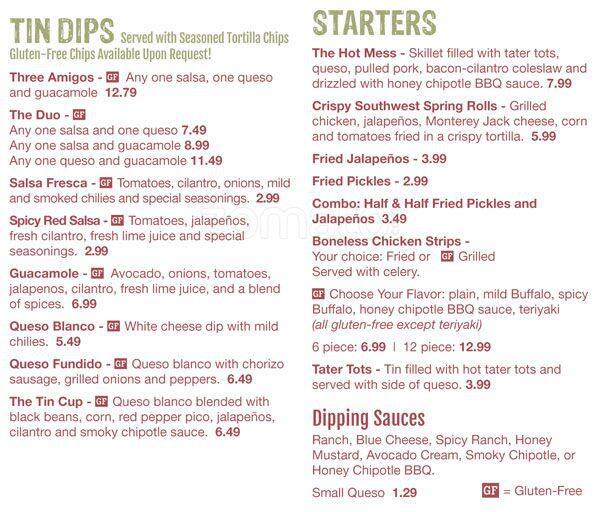 Tin Lizzy's Cantina Grant Park Menu Urbanspoon/Zomato