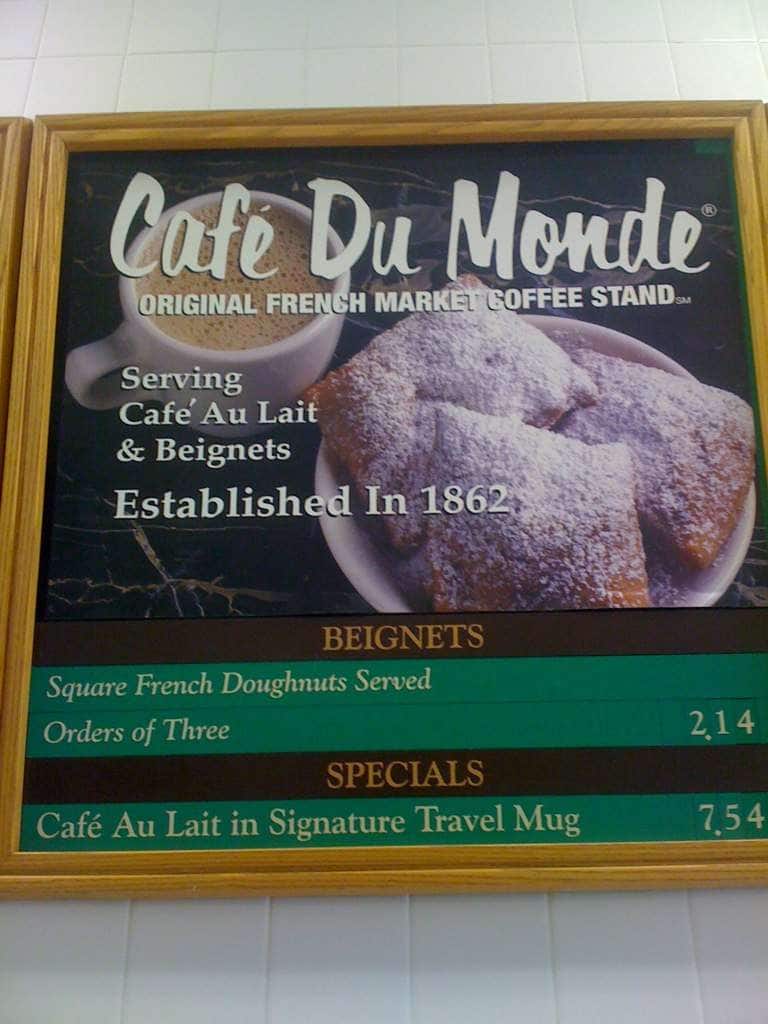 Menu at Cafe Du Monde Covington, Covington
