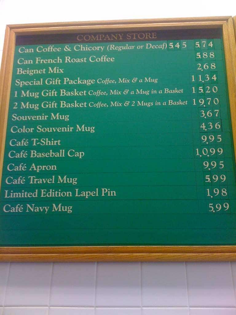 Menu at Cafe Du Monde Covington, Covington