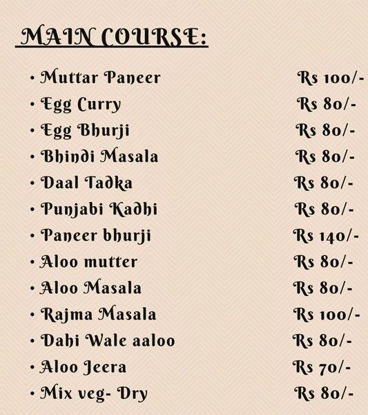 Singh's Express menu