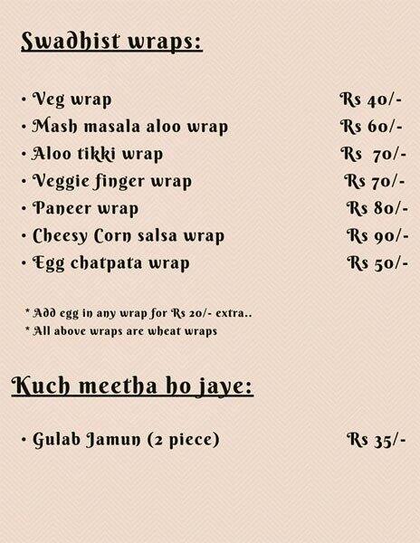 Singh's Express menu