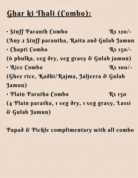 Singh's Express menu