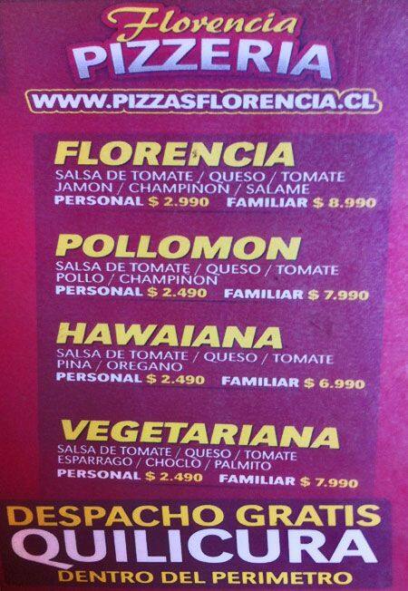 Florencia menu