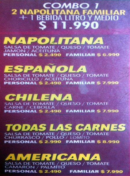 Florencia menu
