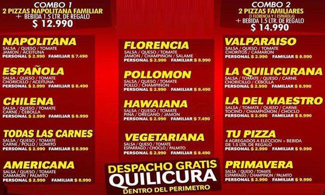 Florencia menu