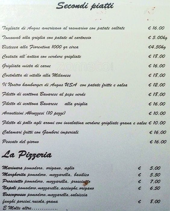 Menu di Enoteca Boscogrosso 