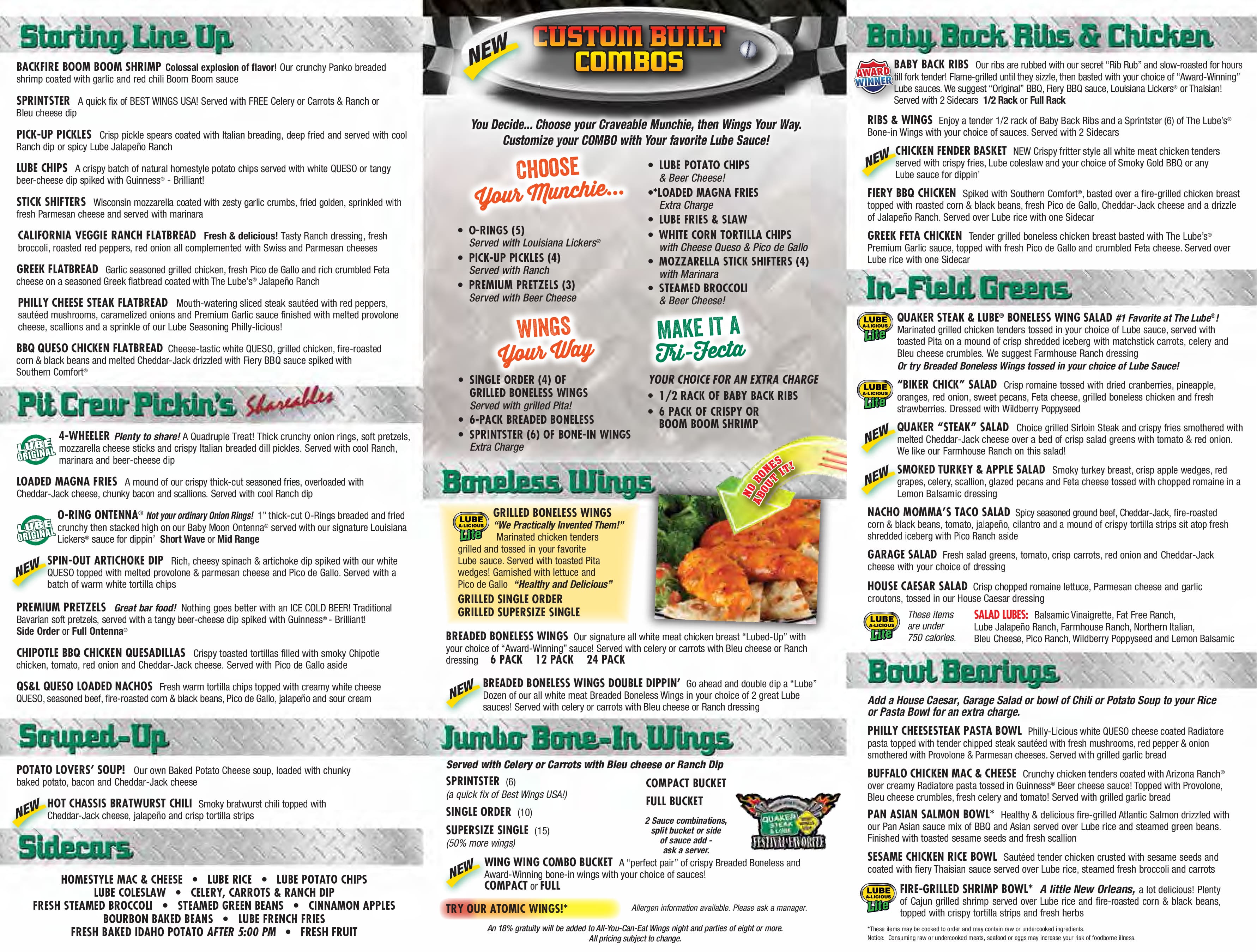 quaker steak and lube prices